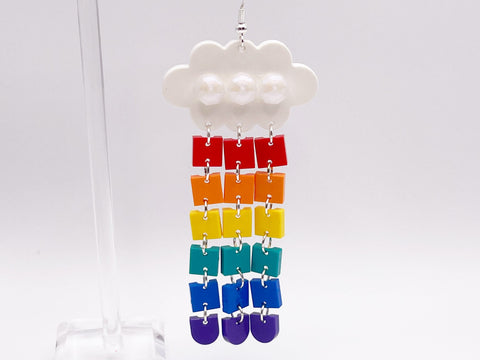 Jess — Lego Rainbow Cloud Dangle Statement Earrings